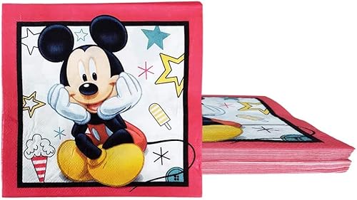 Miniatura 5 de Suministros para fiesta de ratón el juego incluye plato de cenaservilletamantel Suministros de fiesta de Mickey y suministros de fiesta para orejas