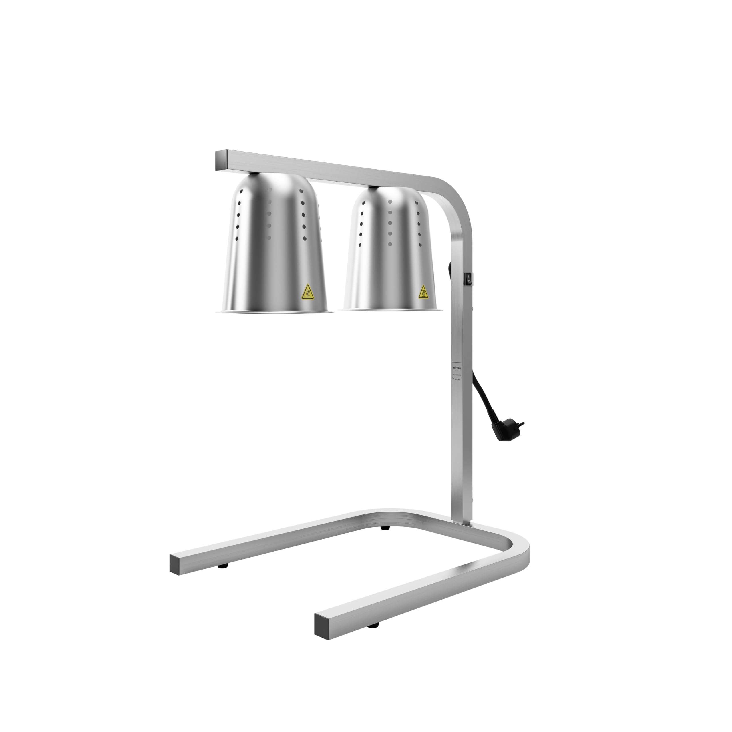 METRO Professional Lámpara de Calor GWL2000, Aluminio Anodizado, 36x50x75cm, Altura Ajustable, Rango temp.: 65-85° C, 500W, Plata