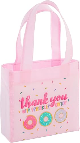 Miniatura 6 de BLUE PANDA Bolsas de donas – 6.5 x 7 x 2 pulgadas, color rosa, paquete de 24 – Bolsas de regalo de fiesta para cumpleaños de niñas, regalos de