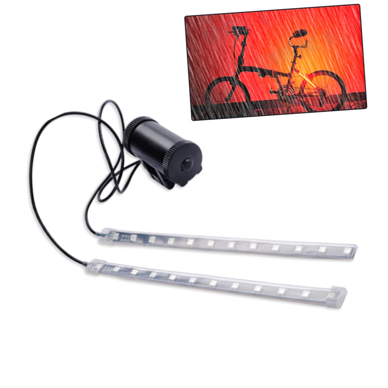 Sosoport Lot de 3 Feux de Vélo à 5 8 LED : 5 Couleurs 8 Modes Installation Facile Éclairage de Coffre de Vélo Feux de Jour Feu de Hayon