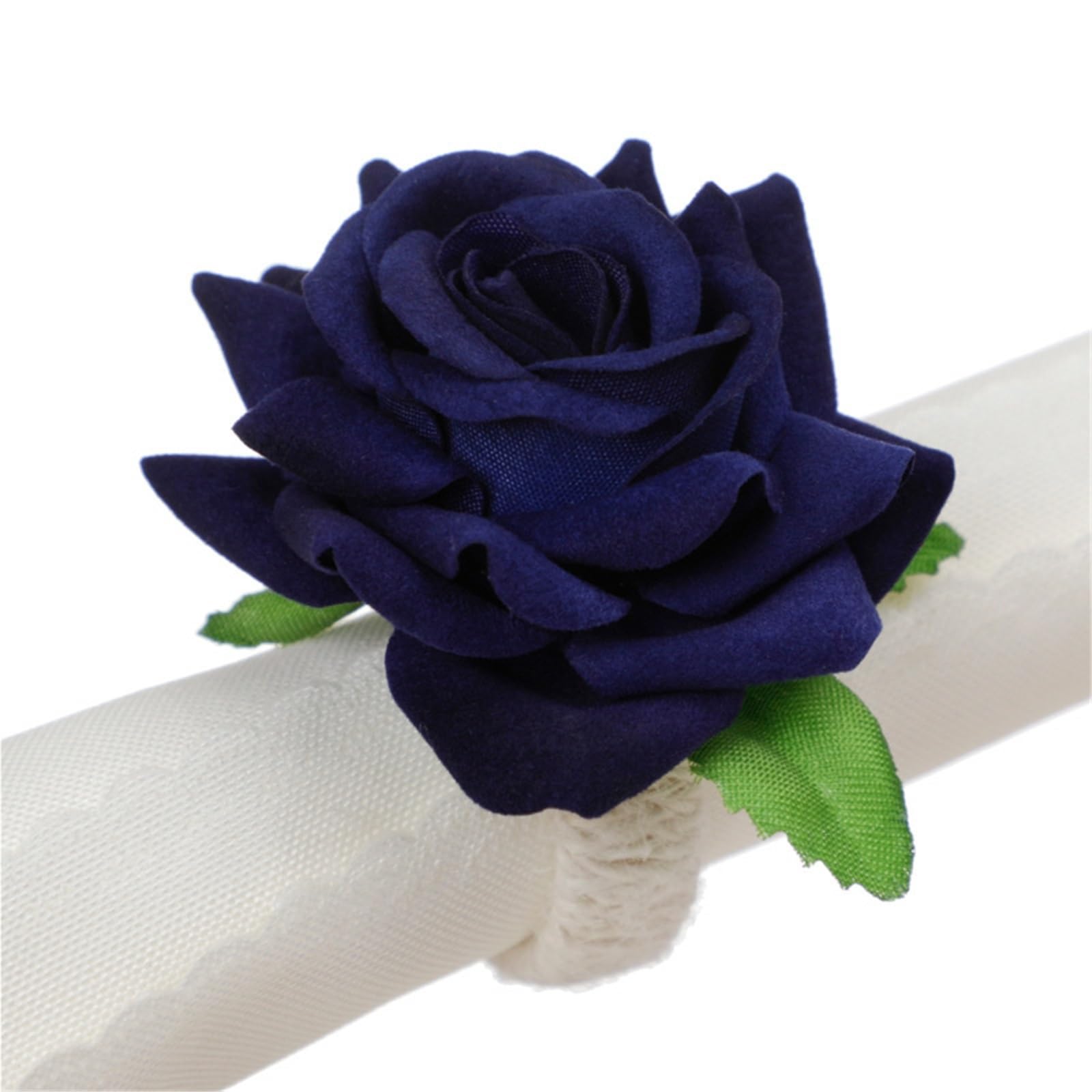 12PCS Artificial Rose Napkin Rings Tissue Holders for Wedding Table Decor