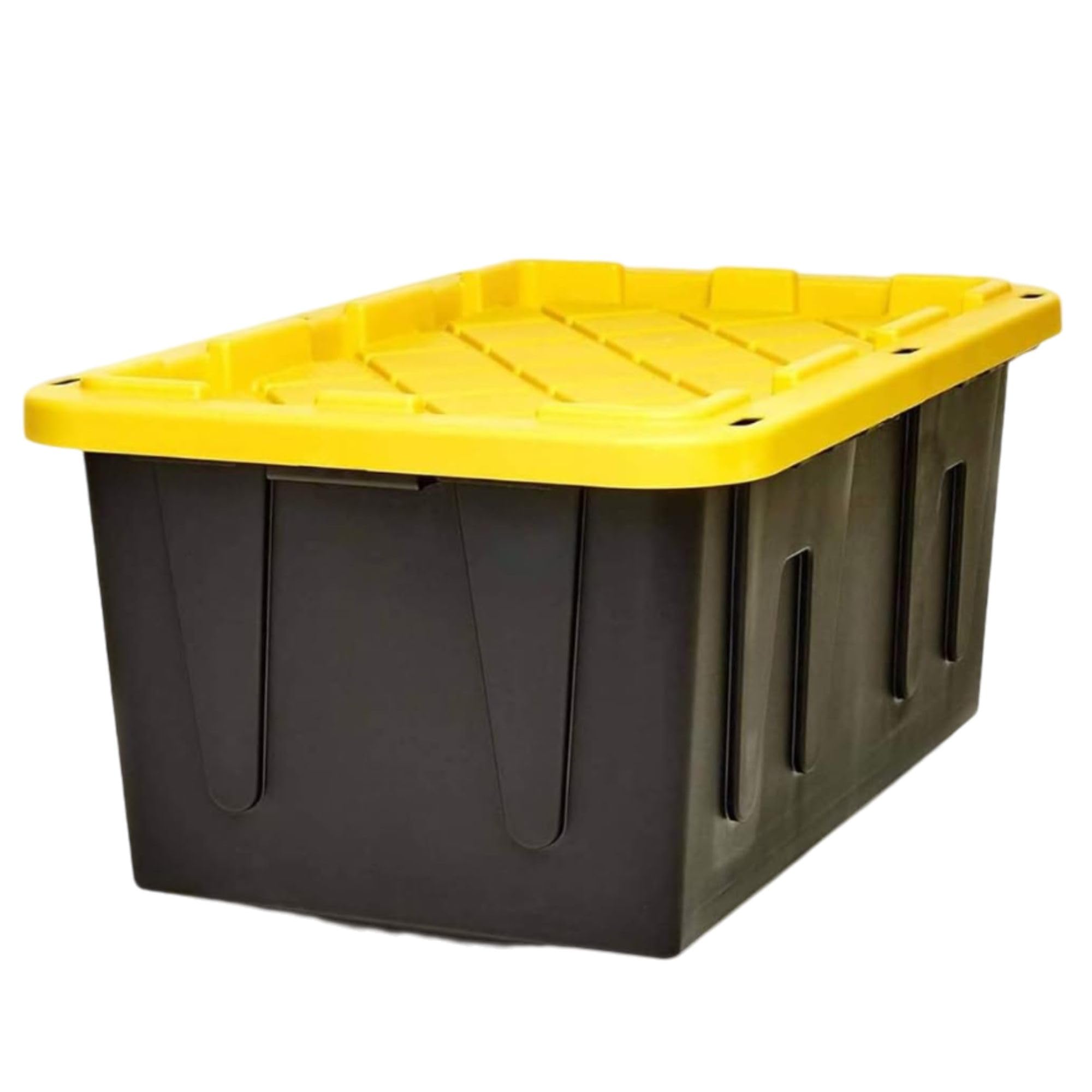 STOWIX BLACK & YELLOW 27-Gallon Storage Tote with Flip Lid, Heavy