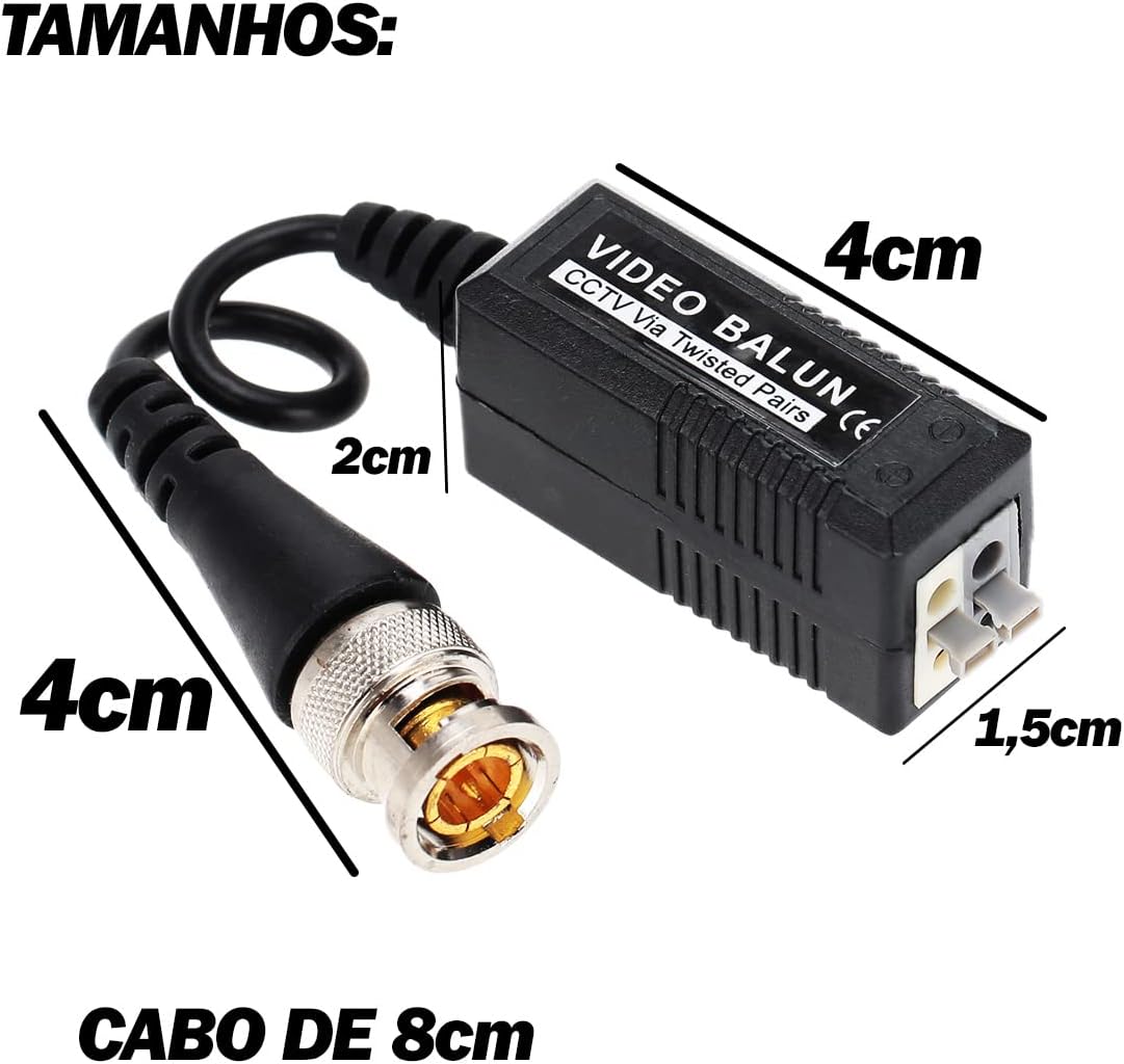 Revisão do KIT 6 PARES Vídeo BALUN: Testado por 30 dias com CFTV