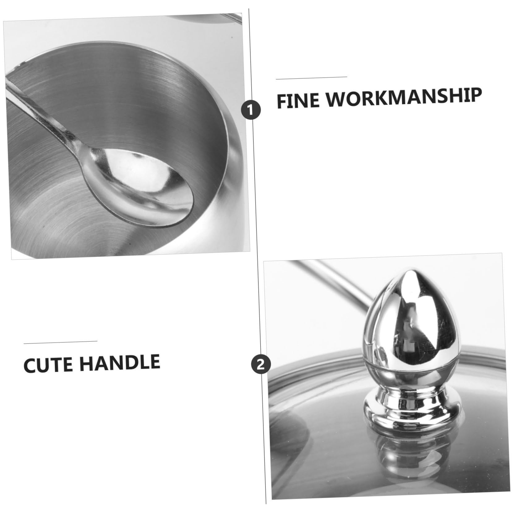 Cabilock Support à Épices en Acier Inoxydable Argenté 1 Set 4 Compartiments Pratique Cuisine et Rangement des Condiments Style Européen