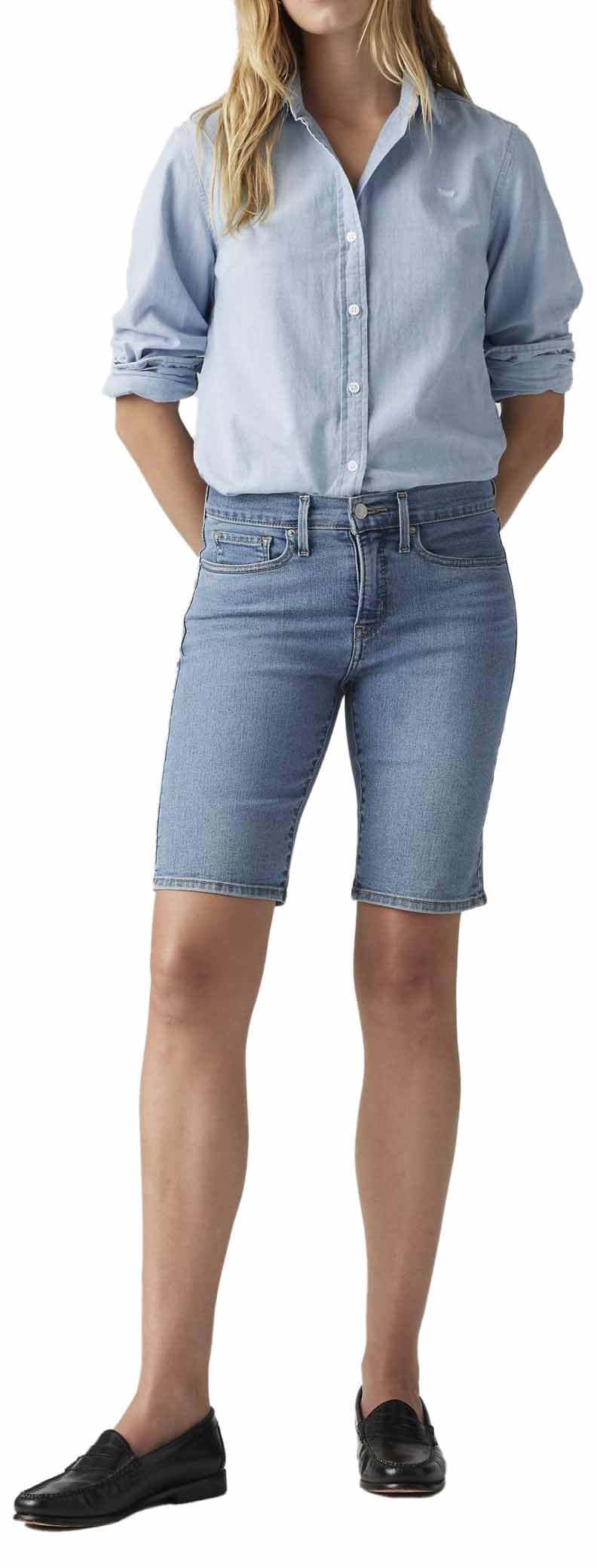 Levi's Women's Shaping Bermuda Camp Denim Shorts, Camp Denim Short, 32W