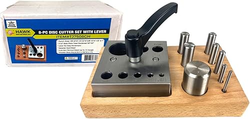 Miniatura 7 de BENCH WIZARD Juego de 5 cortadores de disco  Acero endurecido para el trabajo del metal de precisión  Tamaños de  pulgada, 34 pulgadas, 1 pulgada