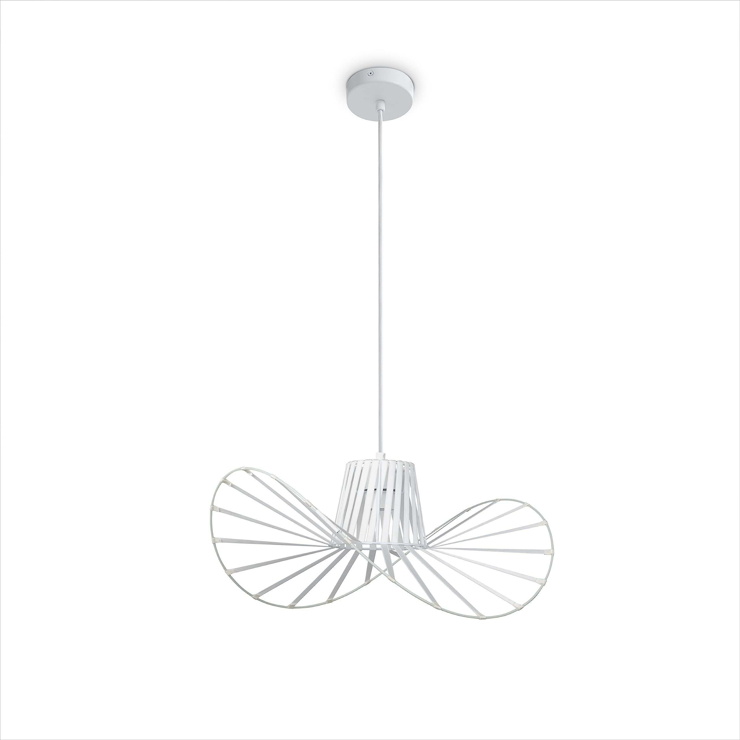 Paco Home LED Pendant Light Suspended Fitting Living Room Dining Room Bedroom Modern Design Stylish Aluminium E27, Colour:White (Ø45 cm), Luminaire Type___Colour:Pendant Lamp - White