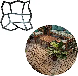 Forma Molde Piso Calçada Jardim Easy Piso Original Caminho de Pedras com Manual para Construção e Decoração de Espaços Externos, Ideal para Jardins, Calçadas, Quintais e Áreas de Lazer