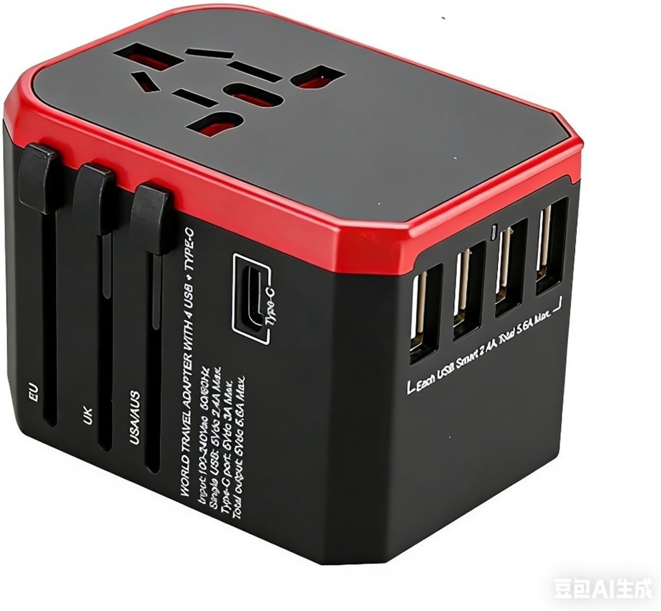 Melery Travel Adapter International Plug Adaptor Wall USB Type C Charger AC Power US EU UK AU