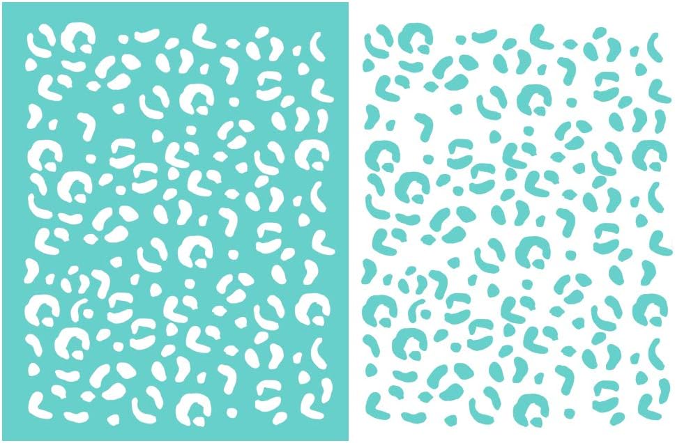 She Love DIY Self-Adhesive Silk Screen Printing Stencil, Leopard Pattern Reusable Mesh Stencils Transfer for DIY Home Decor, T-Shirts, Ceramic, Wood, Tote-Bags, Fabric, Easter (1 Pcs Leopard)