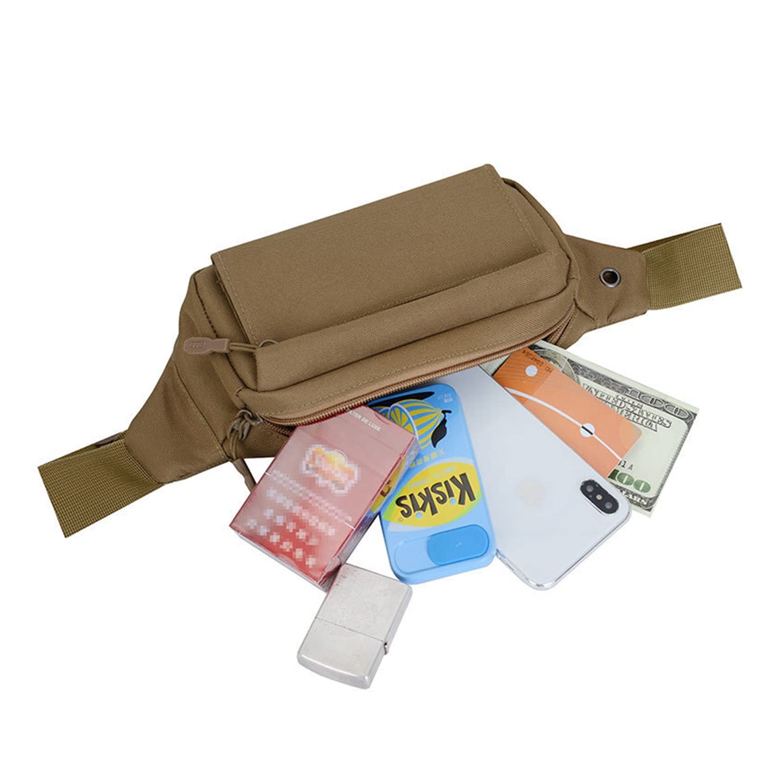 Bolso de la Cintura for Hombres Masculino al Aire Libre Packle de Cintura Bolsa de 5.8 Pulgadas Bolsas de teléfono con Bolsas de Viaje de Viaje (Color : Khaki)