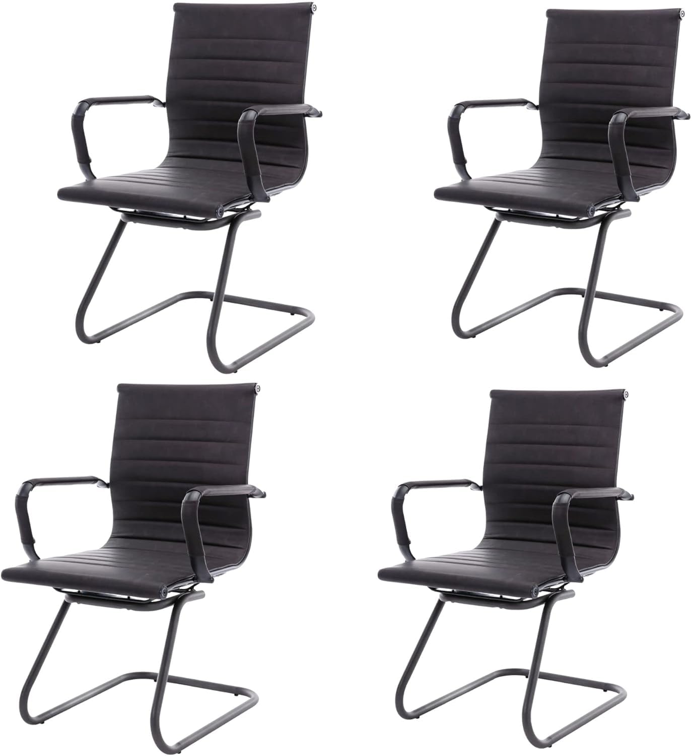 HNY 4-Pack PU Leather Office Guest Chairs