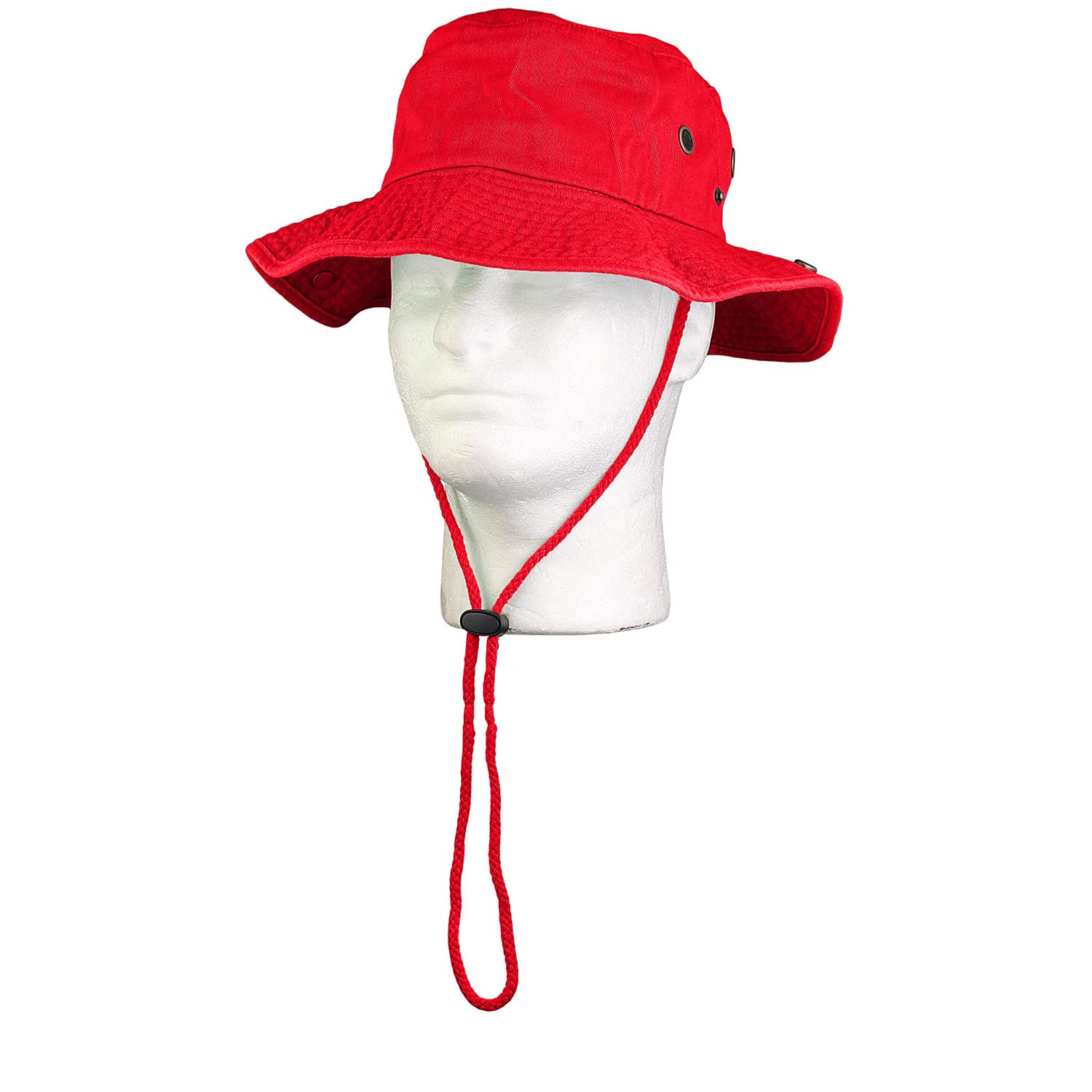 Sombrero de ala ancha para senderismo, pesca, safari, boonie, 100% algodón, protección solar UV para hombres y mujeres, actividades al aire libre, Rojo -, Large/X-Large