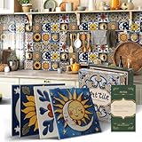 ViibXfans Tile Stickers,Peel and Stick Wall Decor Sticker,Waterproof Tiles Decal Stick on Backsplash for Kitchen,Bathroom,Cabinets(12 Sheets)