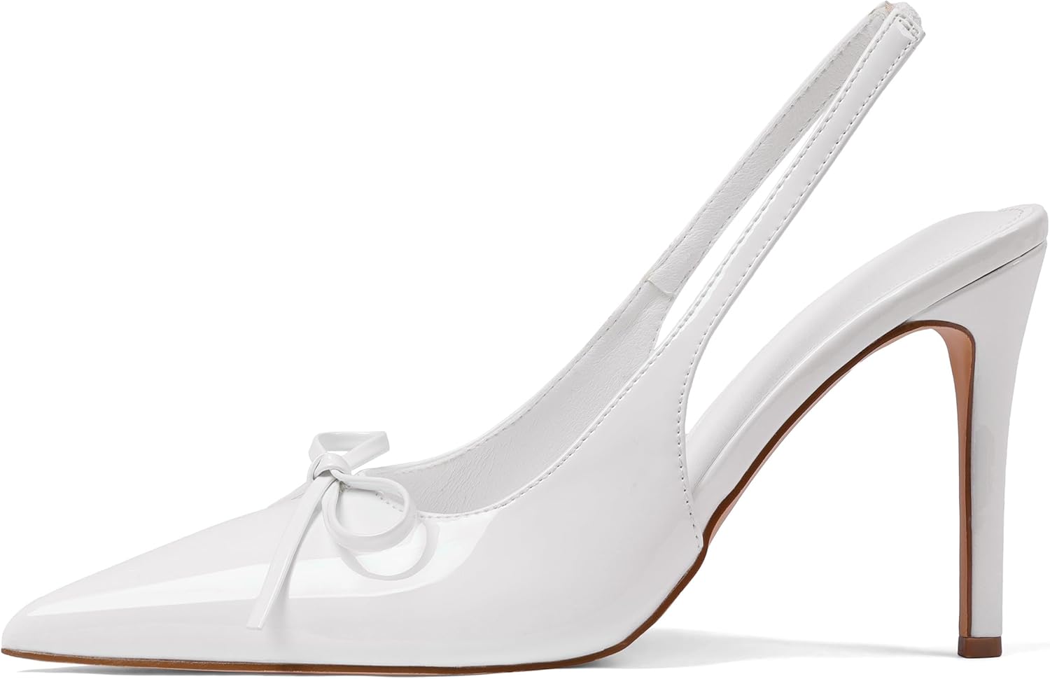 Eteridrey Slingback Heels for Women, 4″ Closed Pointed Toe Stiletto High Heels Pumps with Bow, Dress Shoes for Work & Office