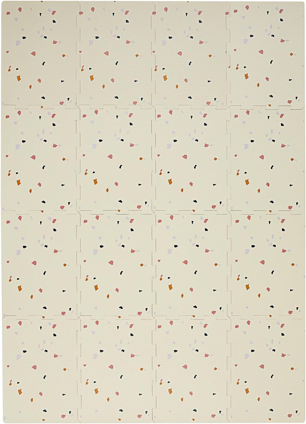 3 Sprouts Baby Foam Play Mat - Soft Foam Floor Tiles for Kids with Interlocking Puzzle Mats for Toddler Playroom - Safe 100% EVA Pads, Non-Toxic Waterproof Playmat - Terrazzo Cream