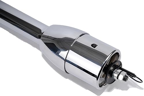 Miniatura 4 de Columna de dirección de cambio de piso de barra de calle de inclinación cromada de 28 pulgadas con adaptador de rueda sin llave