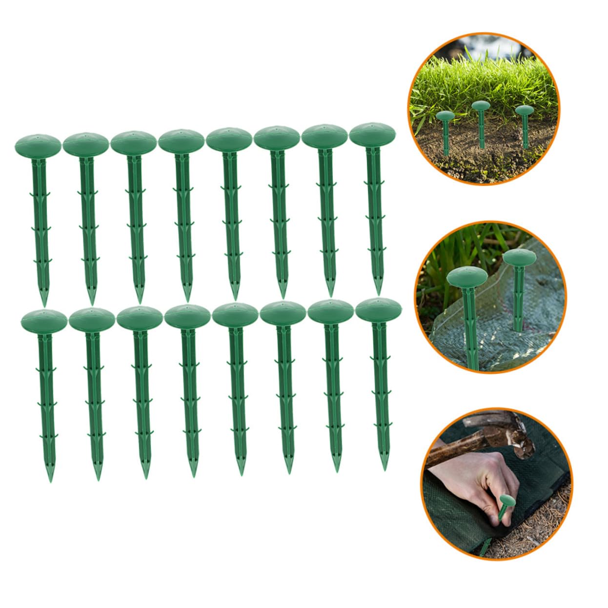 Piquets de Fixation pour Jardin en Plastique Vert 150 Pièces