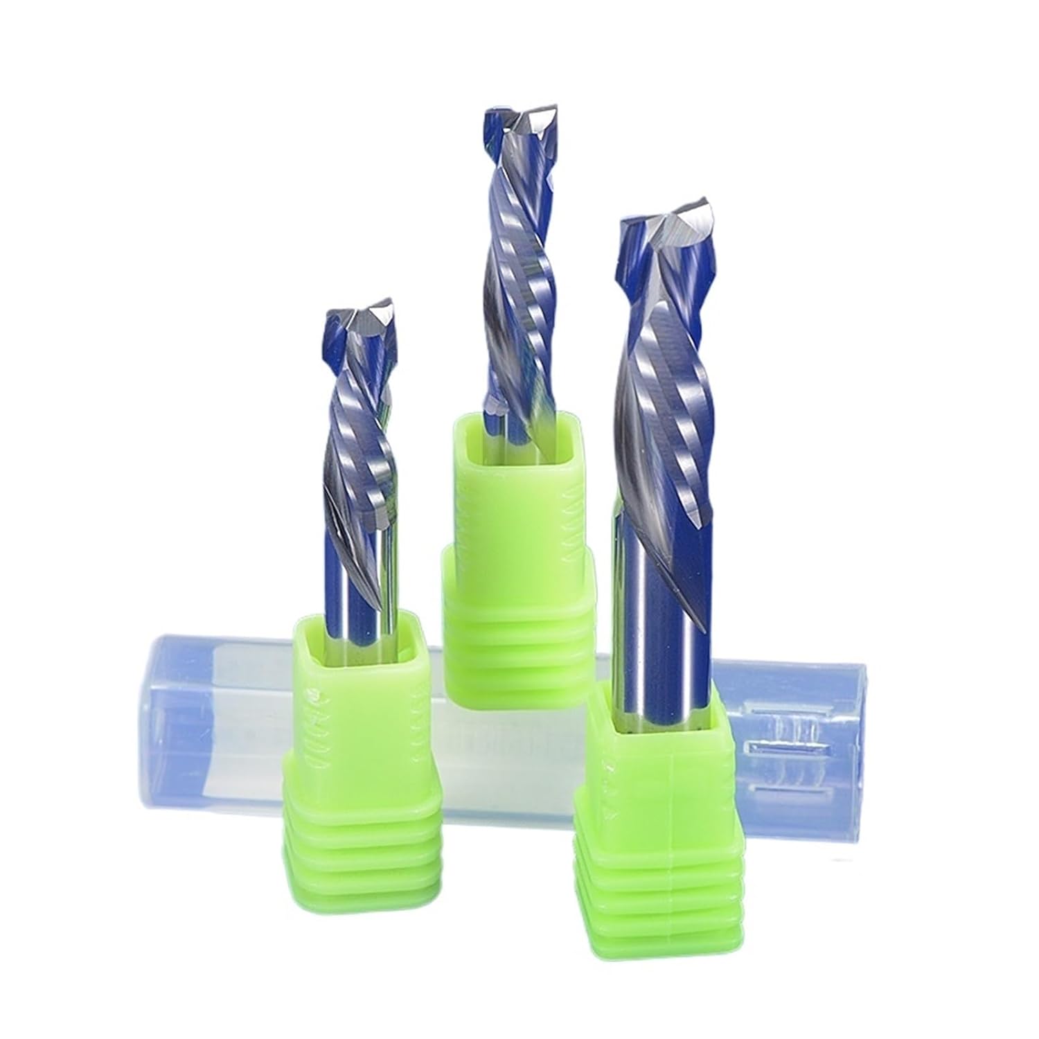 10pcs 3.175/4/5/6/8/10mm Two Flutes Compression Milling Cutter Up&Down Cut Sprial End Mill CNC Router Wood Tools(8x35x70L)