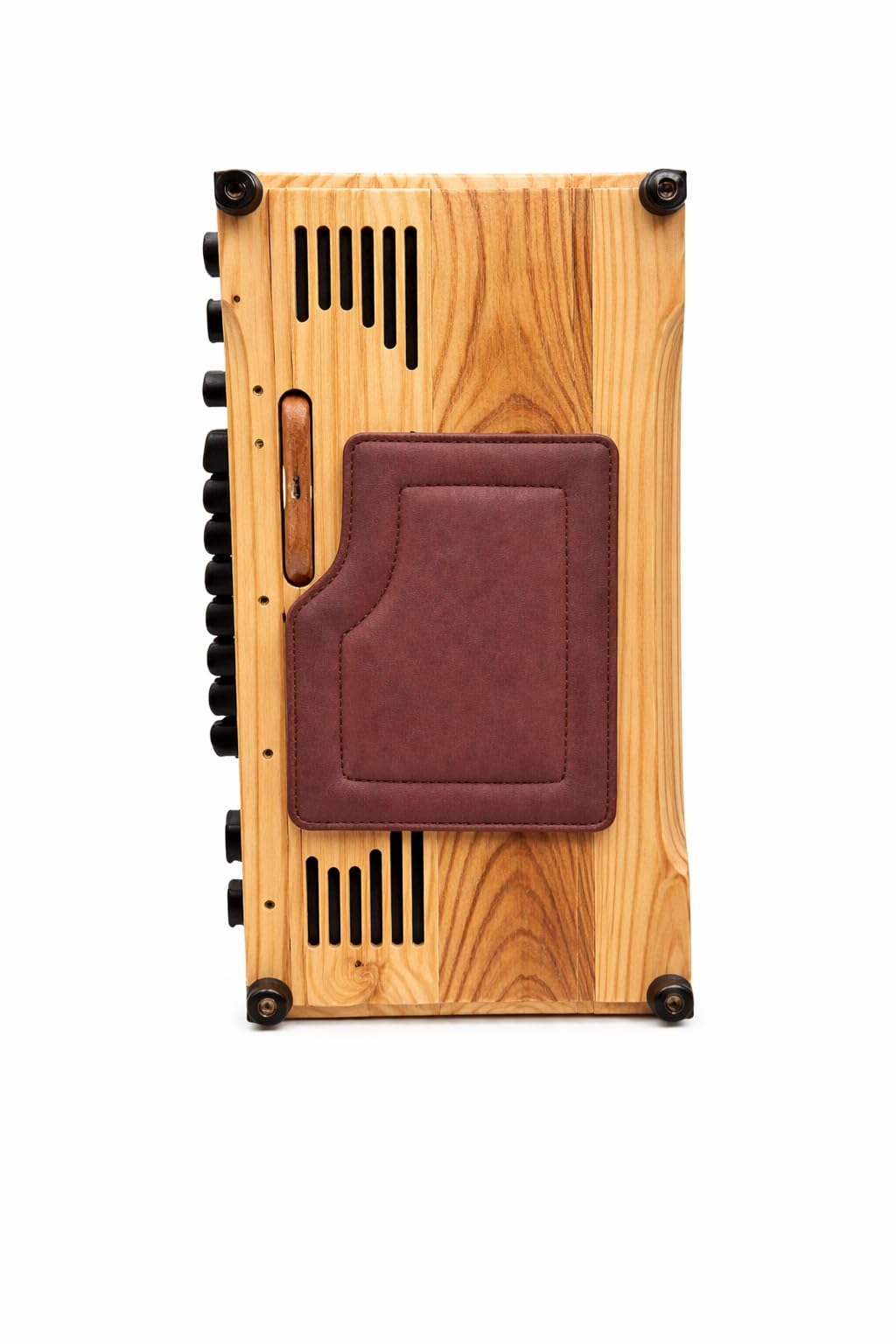 Steirische Harmonika Bassbodenleder Handgelenkschoner Variante 1 – hellbraun, aus Echtleder – ergonomischer Handgelenkschutz, bequem & langlebig – traditionelles Zubehör für die Bassseite