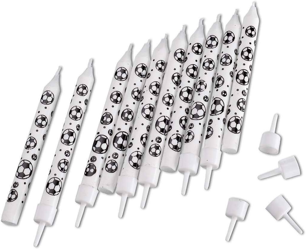 11096 Football Birthday Candle, Colour-White/Black, One Size