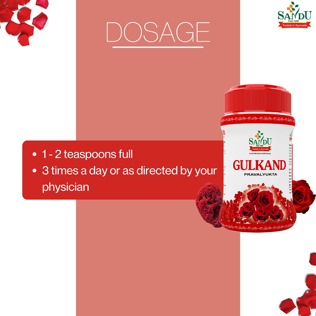 Sandu Gulkand (Pravalyukta) | Made Using Organic Hand-Picked Rose Petals | Excellent Coolant (400 g) 4