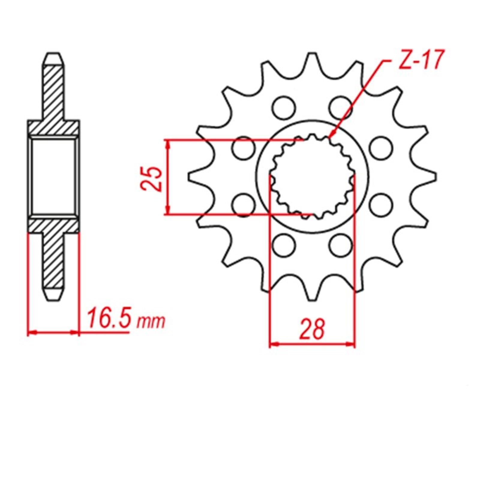 Pignone di trasmissione Per Super 990 2012 2013 Moto Pignone CNC 525 16T/38T Anteriore Posteriore(1 SET 16T 38T)