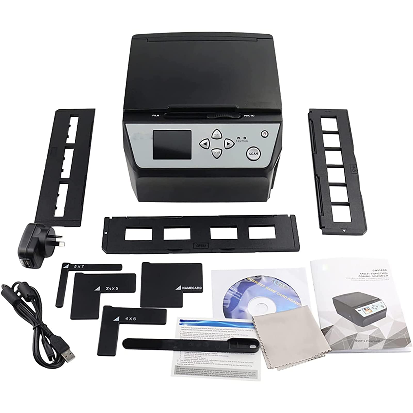 Escáner digital de diapositivas de película de 22 MP, pantalla LCD, convierte 135 películas de 35 mm, 110 tarjetas de visita de película a imágenes JPG