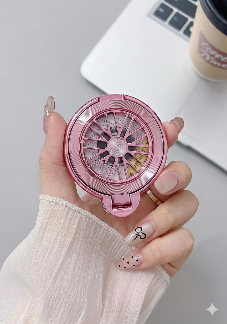 Rotating Mobile Phone Ring Holder & Stand with 360° Spinner | Stress Relief Finger Grip | Universal Adhesive Phone Holder for All Smartphones (Pink)-image-44