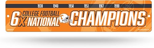Miniatura 81 de NCAA Rico Industries Placa de calle de plástico Placa de calle de plástico de 4" x 16" Color del equipo,Alternativo,Champ,man