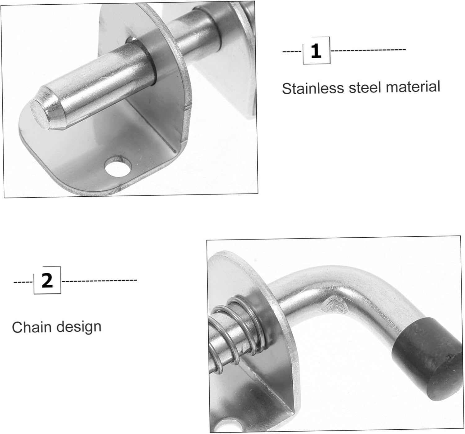 DOITOOL 4pcs Heavy Duty Stainless Steel Spring Loaded Door Security Latch Multi-Functional Cabinet Latch Locks Elegant Design for Enhanced and Security