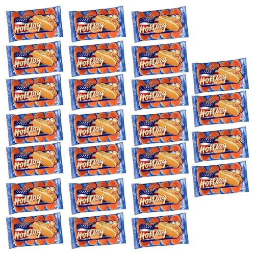 100x Hot Dog Brötchen 25x Beutel à 250g (4 Stück) Weiche Buns für Hot Dogs Grill & Snack Perfekt für Partys Foodtrucks & Events