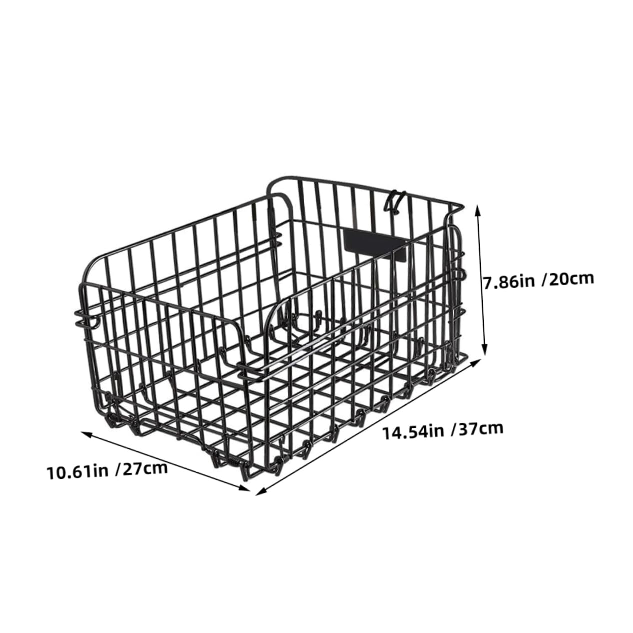 Balacoo Detachable Storage Basket for Bikes Folding Metal Wire Rear Cargo Basket with Mounting Rack Versatile and Convenient Design for Easy Access and Compatibility with Various Bicycle