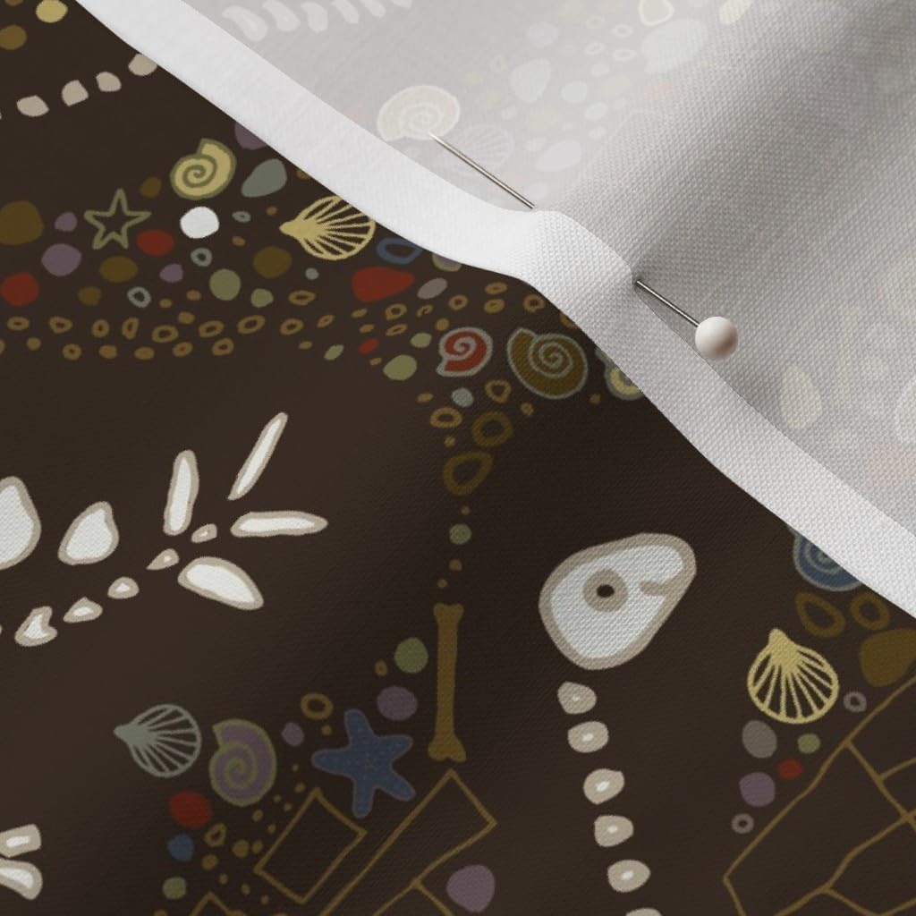 Spoonflower Fabric - Dinosaur Brown Geology Paleontology Skeletons Bones Rock Rocks Geode Printed on Petal Signature Cotton Fabric by The Yard - Sewing Quilting Apparel Crafts Decor