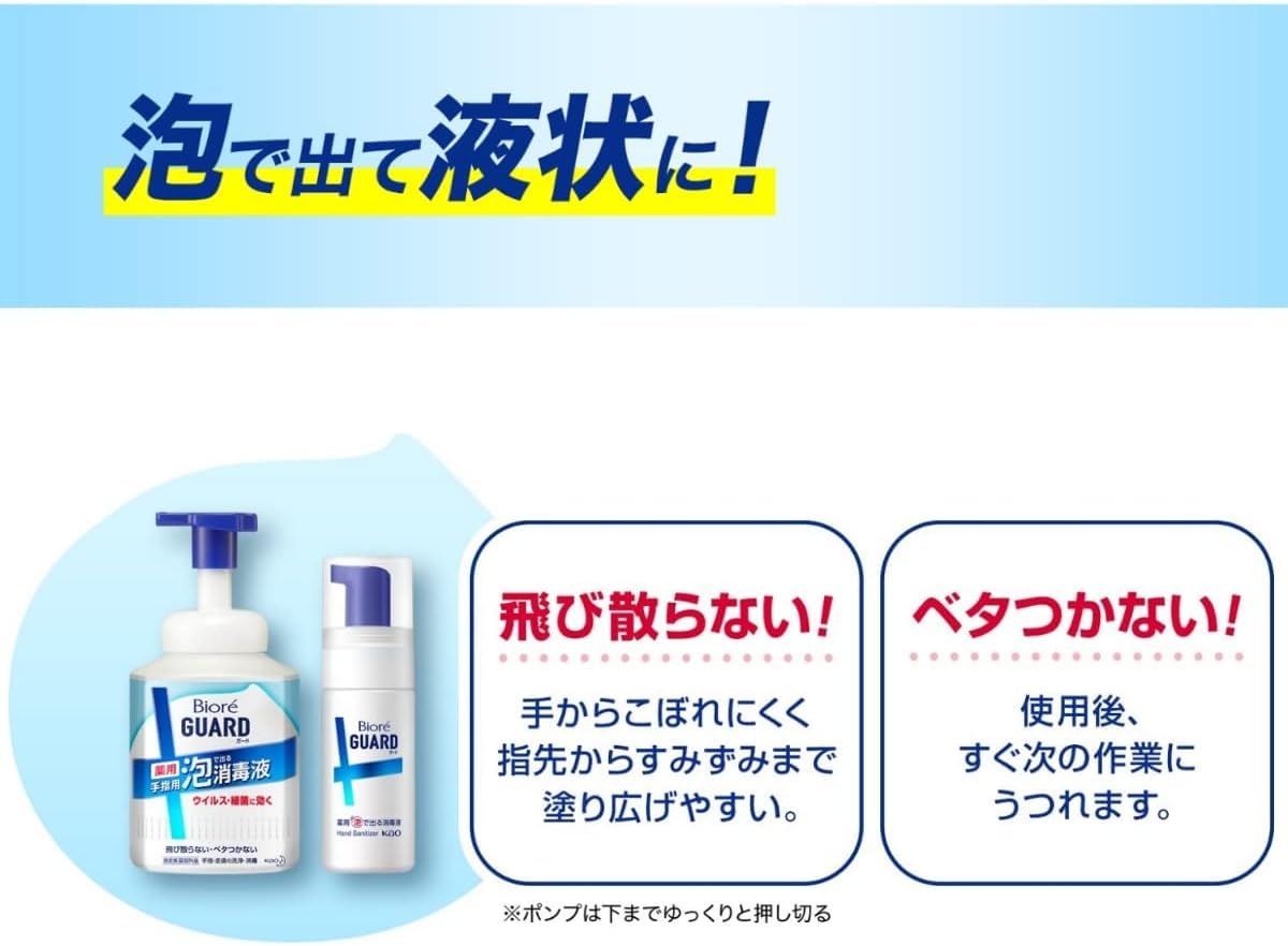 Amazon.co.jp: 花王 ビオレガード 薬用泡で出る消毒液 携帯用 45ml 3個