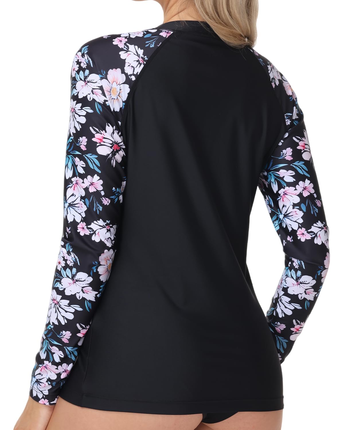 VAYAGER Rashguard Femme, Maillot de Bain à Manches Longues pour Femme, Séchage Rapide Protection Solaire UV UPF 50+ Rash Guard pour Natation Surf