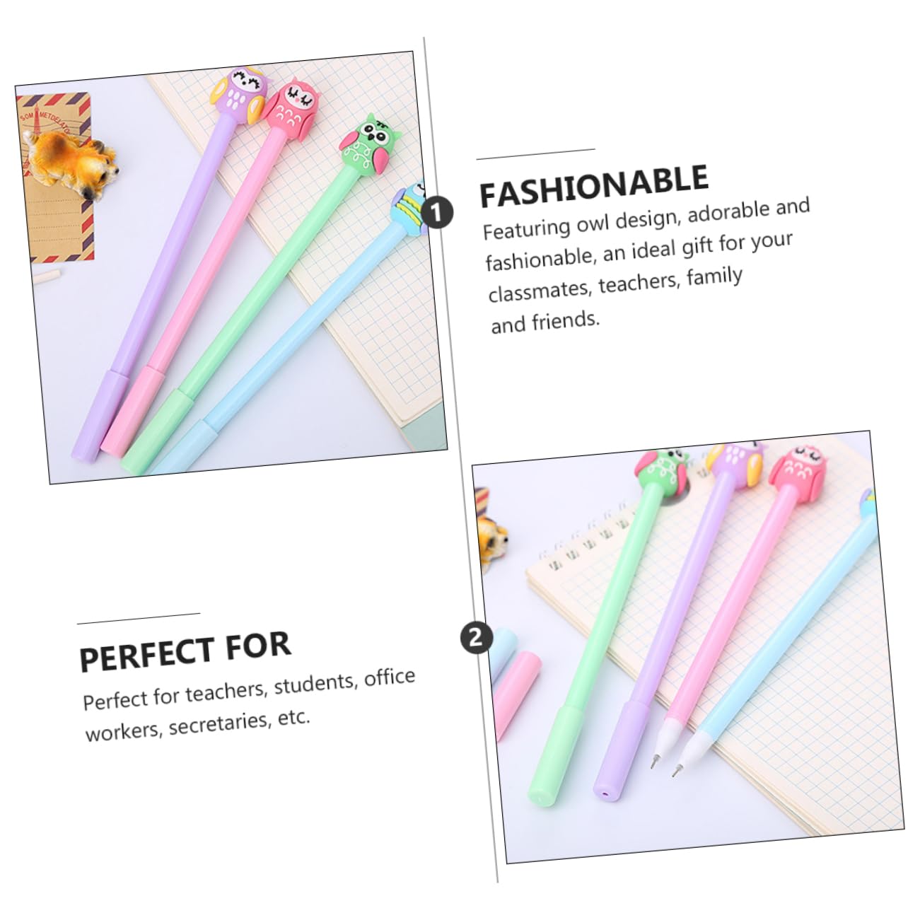 Operitacx 36pièces Stylos Gel Cartoon Créatifs De Stylos à Encre Gel Owl Pour Écriture Et Dessin Fournitures Scolaires Et Bureau Kawaii