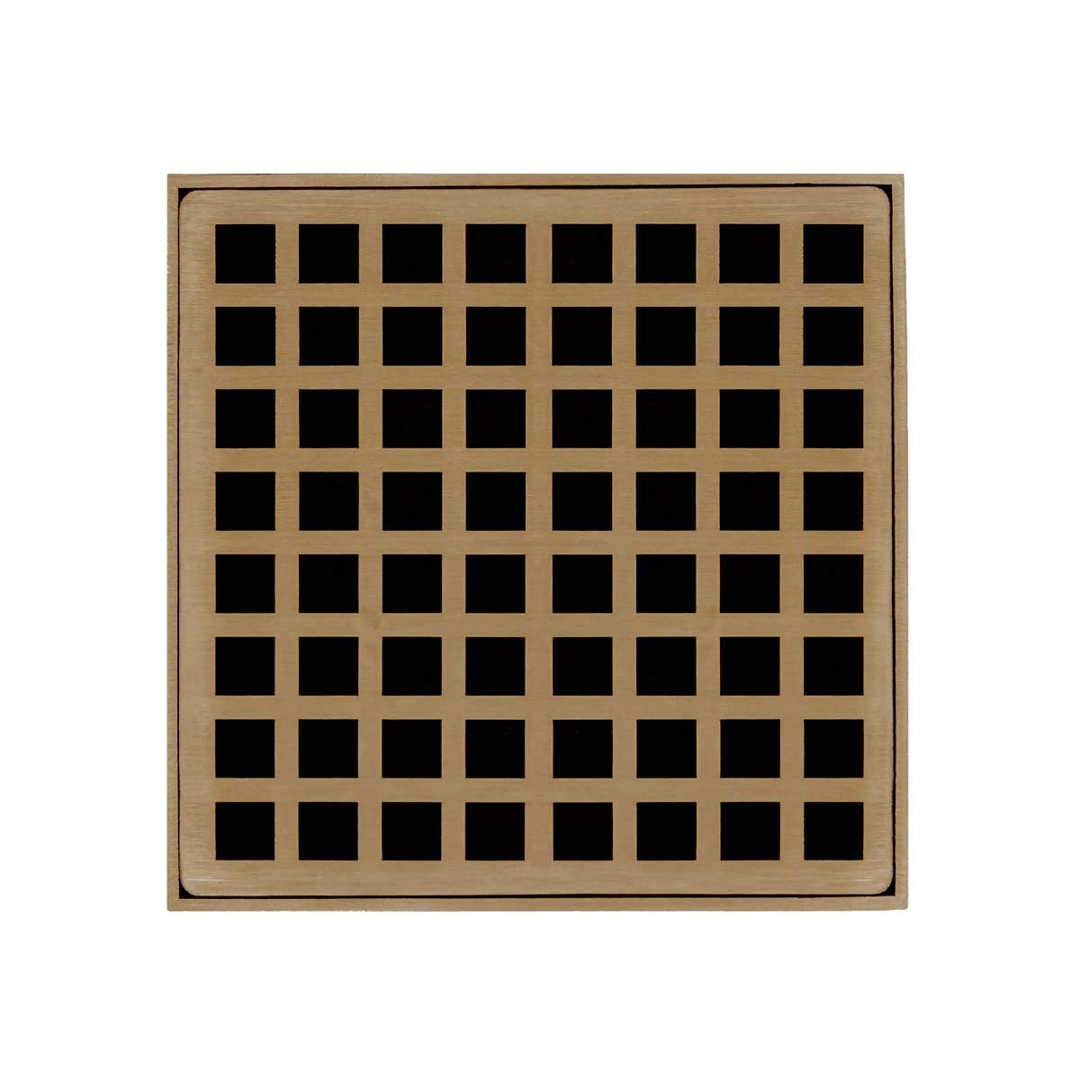 Infinity Drains QS 5 SB - 5” Decorative Top Plate - Squares Pattern for Q 5, QD 5, QDB 5 in satin bronze