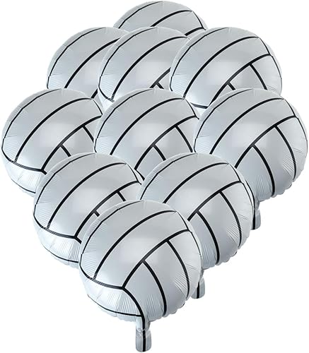 BinaryABC Globos de voleibol, globos de papel de aluminio de Mylar de voleibol, suministros para fiestas temáticas deportivas, 10 unidades (18