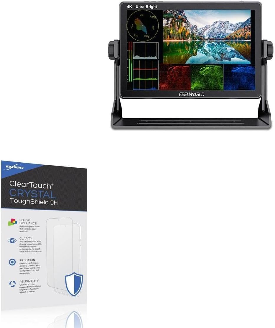 BoxWave Screen Protector Compatible with AVIDEONE DSLR Camera Monitor (10.1in) - ClearTouch Crystal ToughShield 9H (2-Pack), Clear 9H Tough Flexible Film Screen Protector