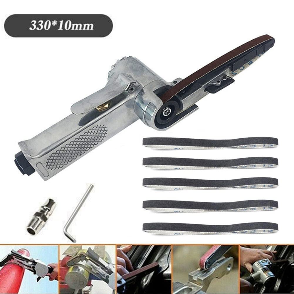 Levigatrice a Nastro Pneumatica 10mm 330mm con 25 Nastri Levigatura Strumento Lucidatura Auto