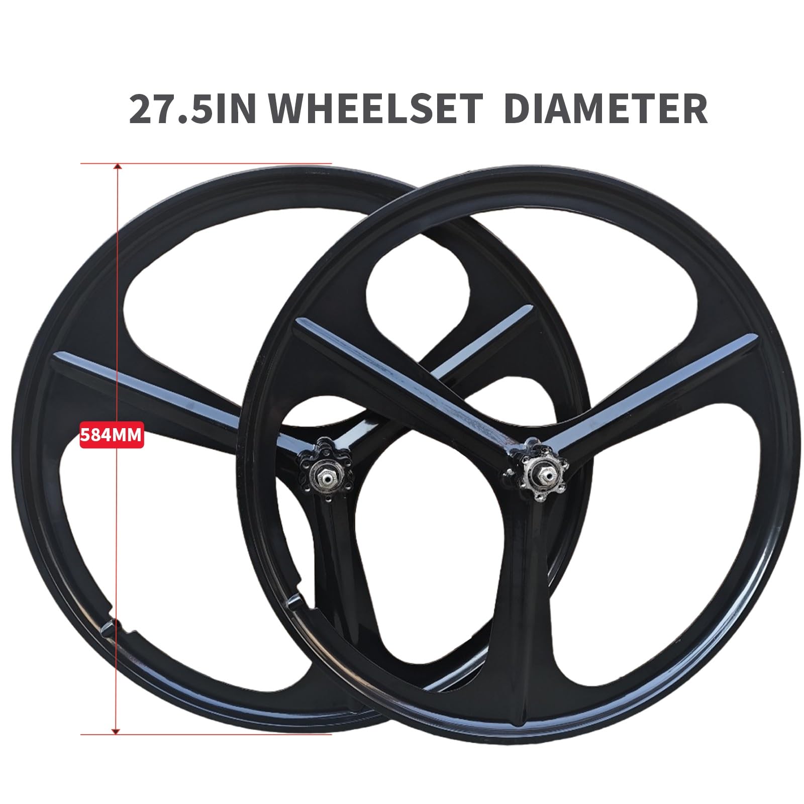 26“ 27,5” 29'' Set Di Ruote In Magnesio MTB A 3 Razze Ruote Anteriori E Posteriori QR100mm/135mm Mozzi Freno A Disco Per Ruota Libera Rotante A 6-9 Velocità