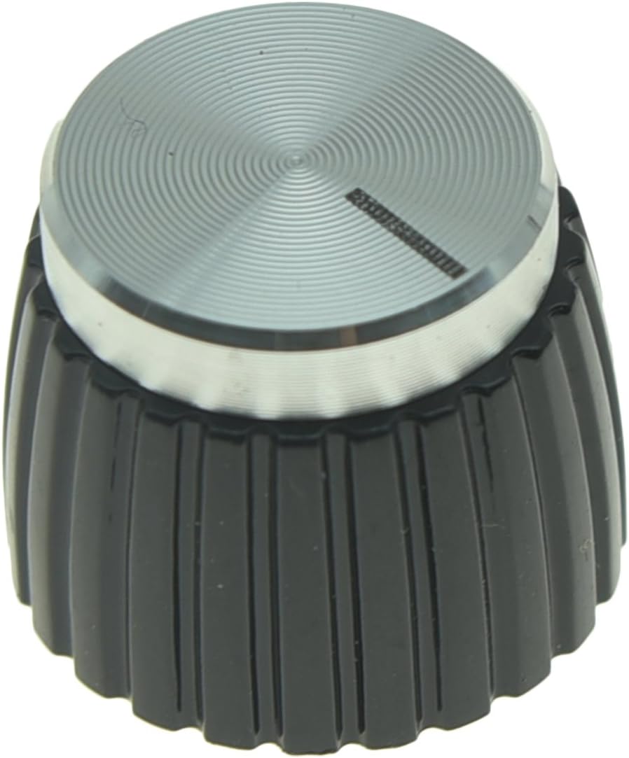 KAISH 50pcs Guitar AMP Amplifier Push on fit Knobs Black w/Silver Top Fits Marshall Amplifier