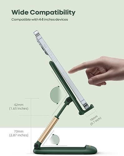 Miniatura 5 de Lamicall Soporte de teléfono verde para escritorio, soporte de teléfono celular verde oscuro, accesorios de escritorio, oficina, debe tener