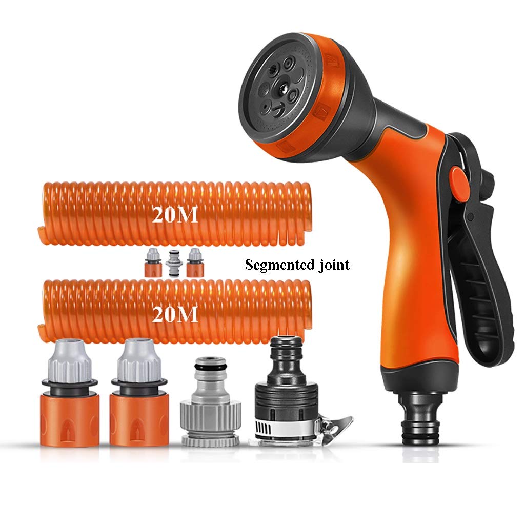 Gartenschlauch-Set Mit Hochdruck-Spritzpistole Leichter und tragbarer Feder-Teleskopschlauch Für Haustierreinigung/Autowäsche/Bodenreinigung usw. (Size : 40m)