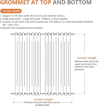 Outdoor Curtains Waterproof with Top & Bottom Grommet (52