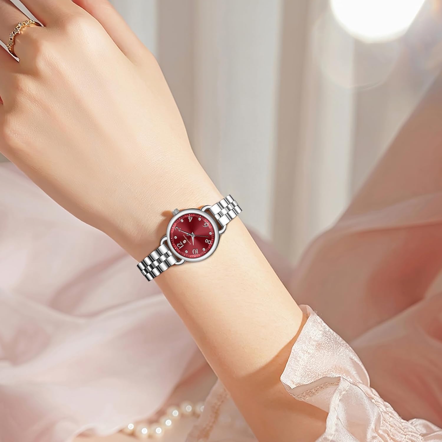 SAPPHERO Watches for Women Luxury Stainless Steel Ladies Watches Women's Bracelet Watch Small Analog 5ATM Waterproof Wrist Watch Elegant Gifts for Women - Image 3