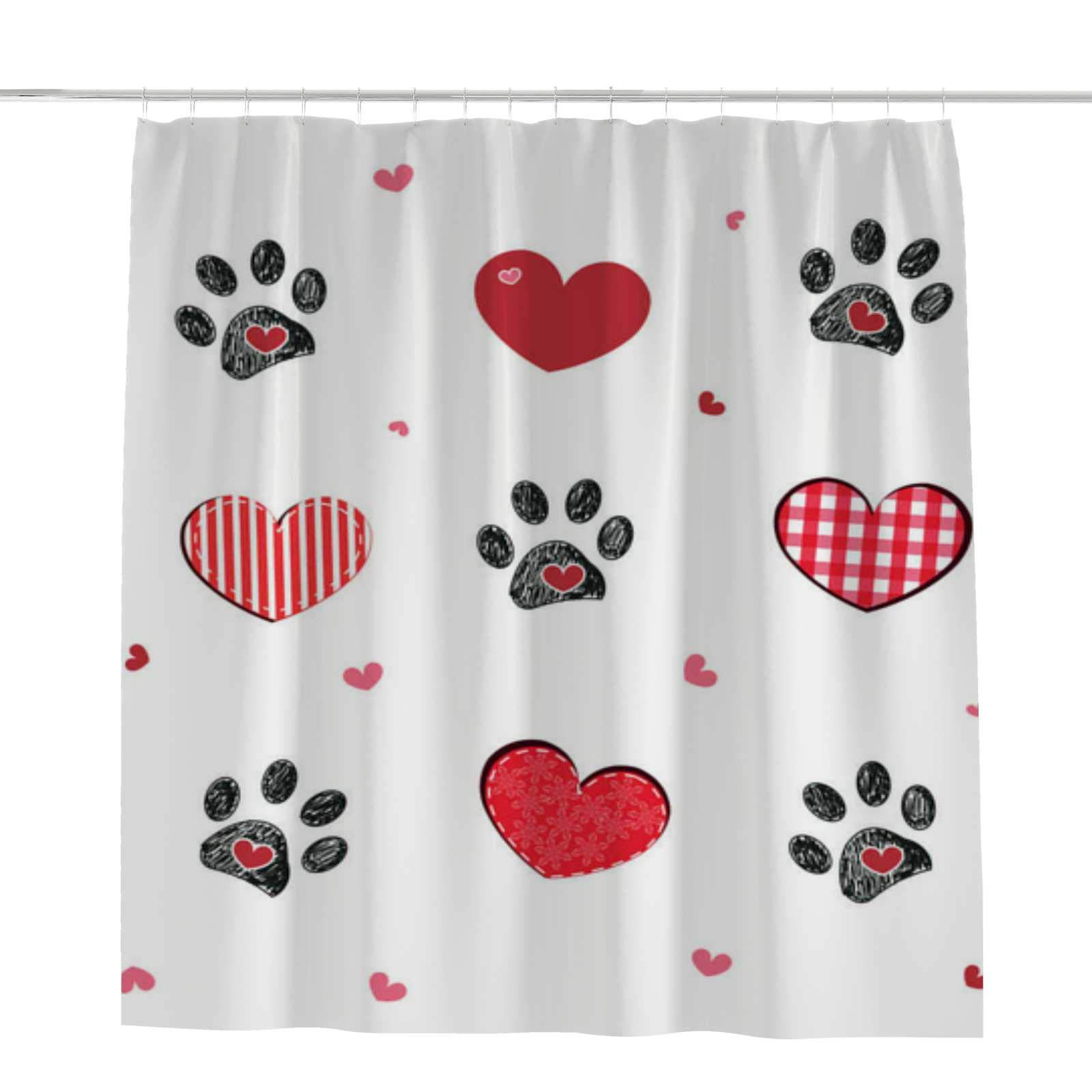 Rideau de douche en polyester motif pattes 168x183 cm