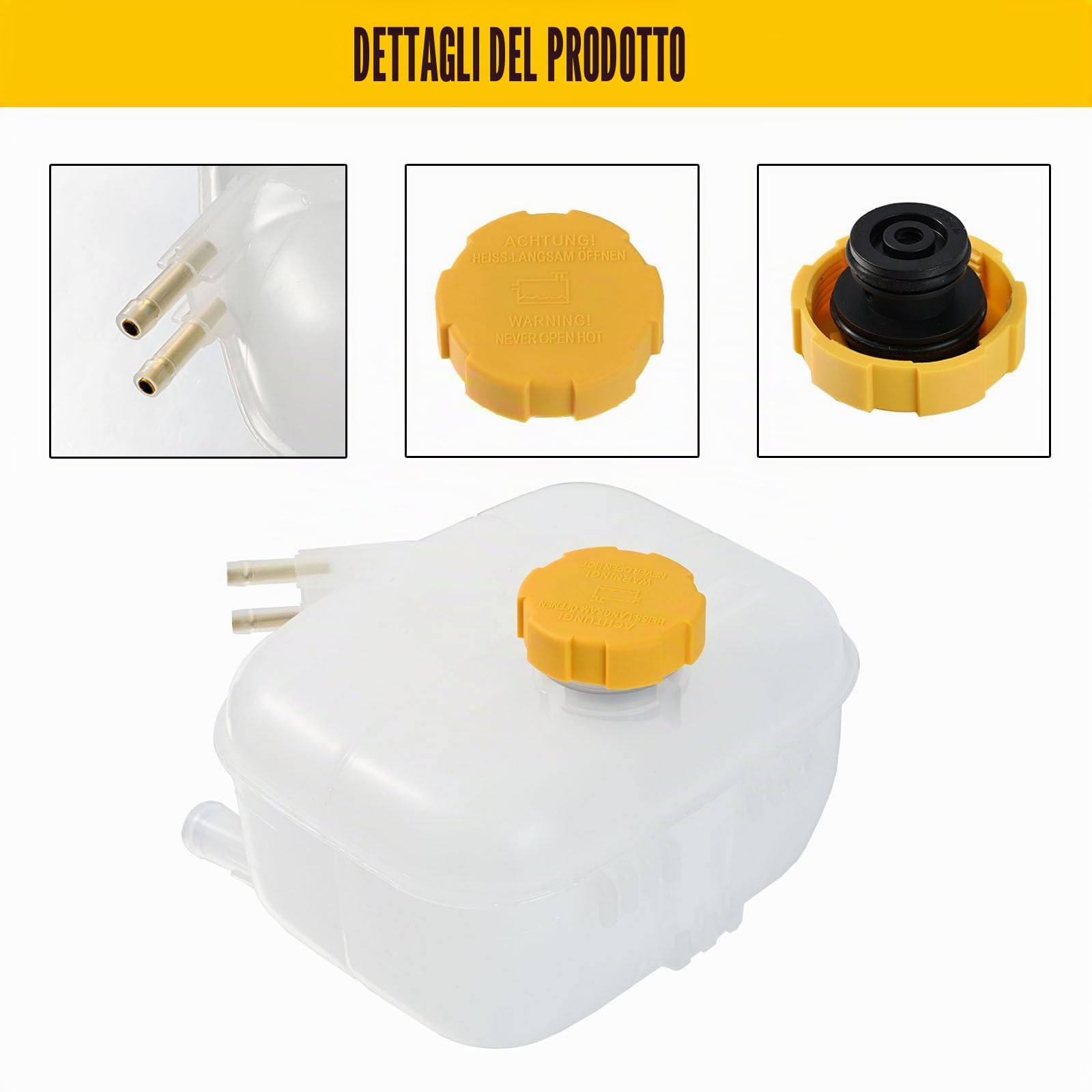 Recipiente di bilanciamento del radiatore, serbatoio di compensazione, refrigerante con coperchio, 93179469, ricambio adatto per Opel/Vauxhall Astra H MK5