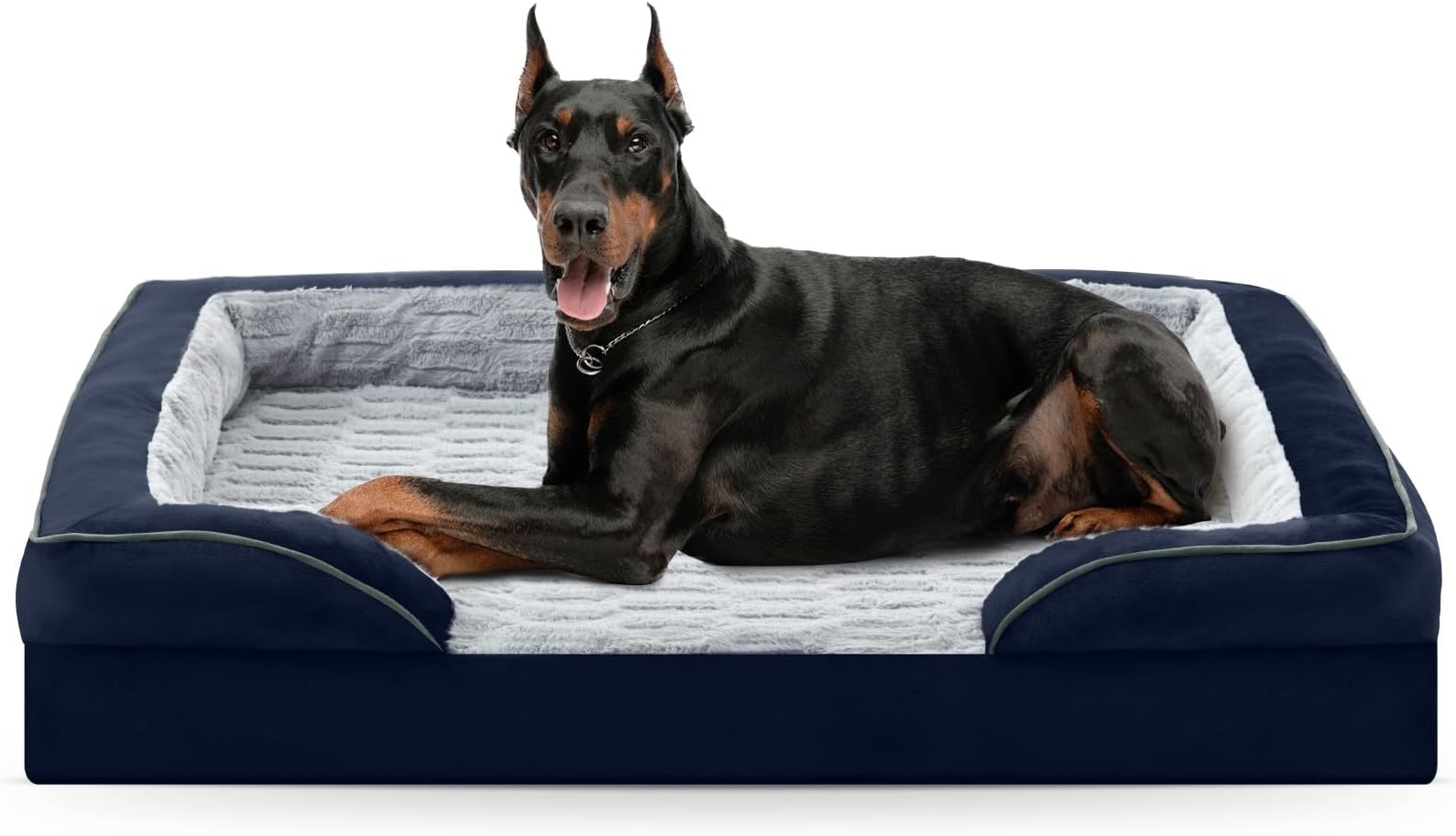 Orthopedic Supportive Extra Large Dog Bed, XXL Waterproof Pet Bed | Egg Crate Foam, XXL Pet Bed with Removable & Washable Cover, Non-Slip Base Dog Couch, 48"x35"x6.5"